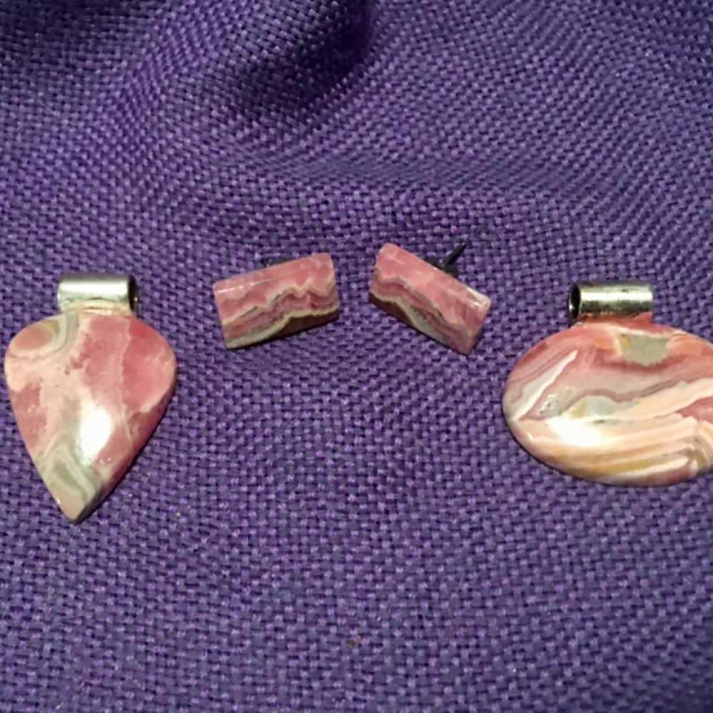 All Natural -Handmade Pendants or Earrings - Rhodochrosite 1/18 or 3/36